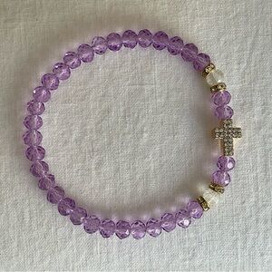Beaded Bracelet with Cross Accent
